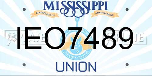 IEO7489 Mississippi License Plate