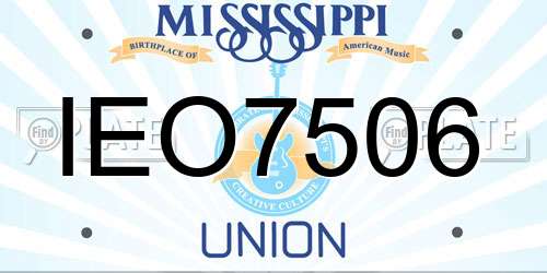 IEO7506 Mississippi License Plate