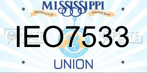IEO7533 Mississippi License Plate