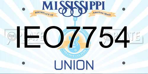 IEO7754 Mississippi License Plate