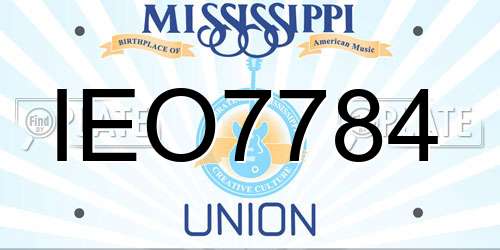 IEO7784 Mississippi License Plate