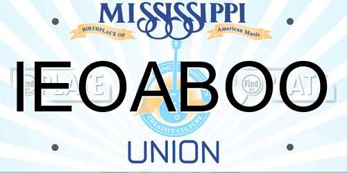 IEOABOO Mississippi License Plate