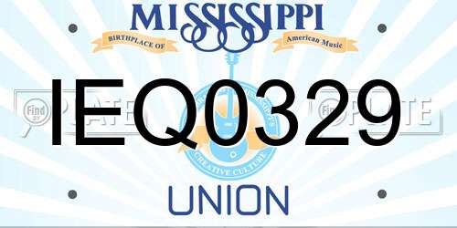 IEQ0329 Mississippi License Plate