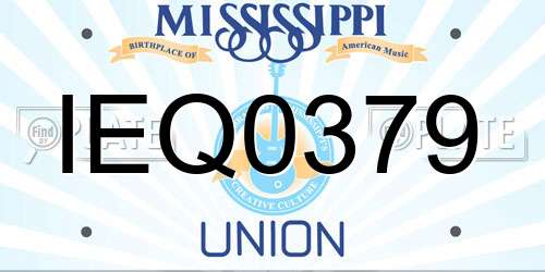 IEQ0379 Mississippi License Plate