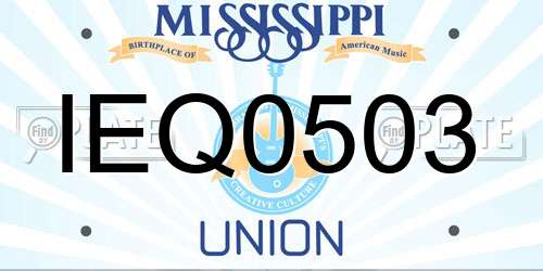 IEQ0503 Mississippi License Plate
