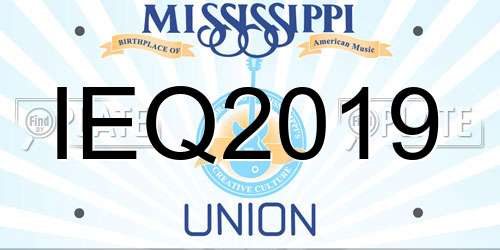 IEQ2019 Mississippi License Plate
