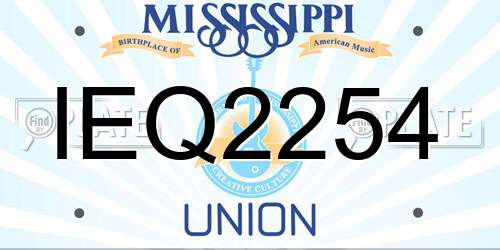 IEQ2254 Mississippi License Plate
