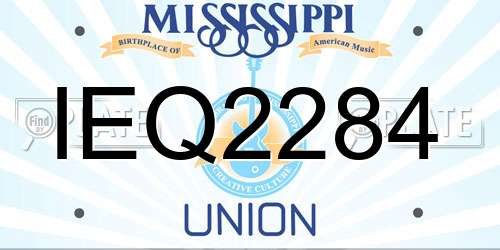 IEQ2284 Mississippi License Plate