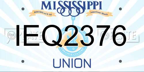 IEQ2376 Mississippi License Plate