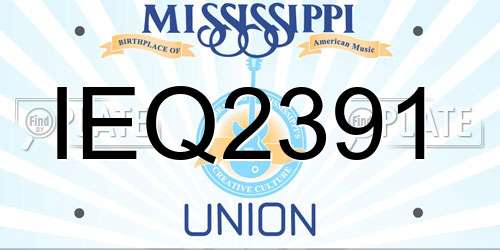 IEQ2391 Mississippi License Plate