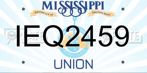 IEQ2459 Mississippi License Plate
