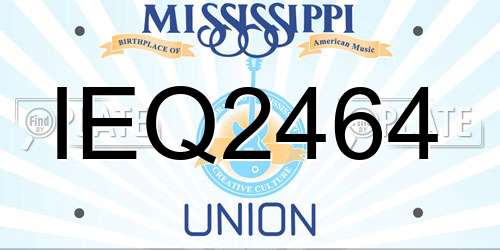 IEQ2464 Mississippi License Plate