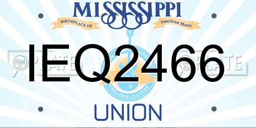IEQ2466 Mississippi License Plate