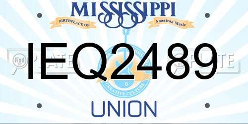 IEQ2489 Mississippi License Plate