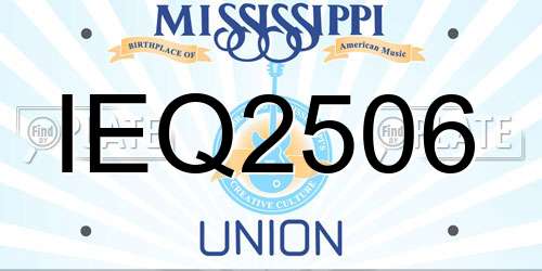 IEQ2506 Mississippi License Plate