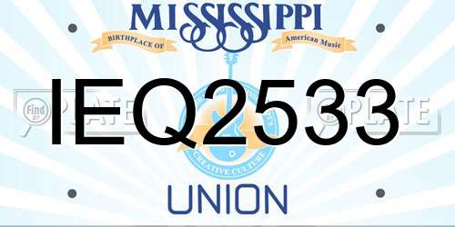 IEQ2533 Mississippi License Plate