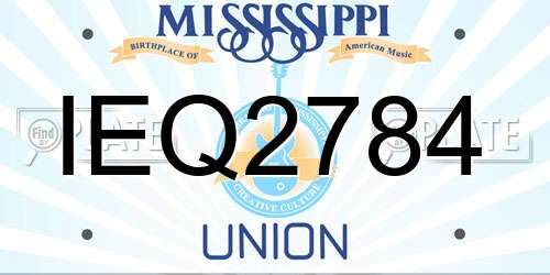 IEQ2784 Mississippi License Plate