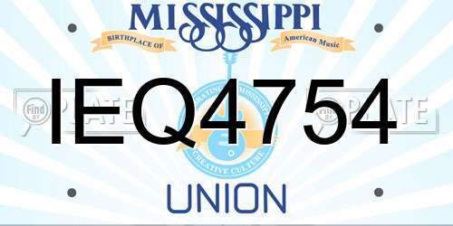 IEQ4754 Mississippi License Plate
