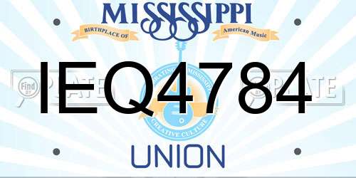 IEQ4784 Mississippi License Plate