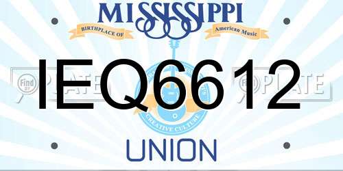 IEQ6612 Mississippi License Plate
