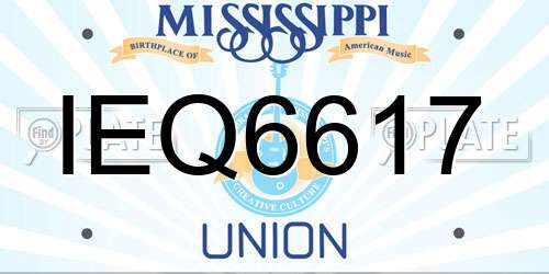 IEQ6617 Mississippi License Plate