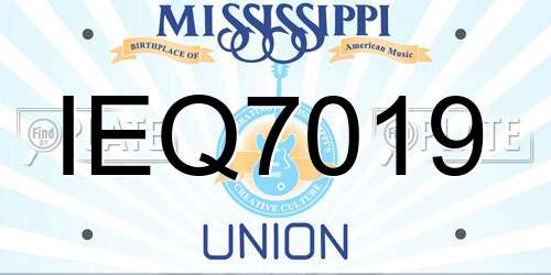 IEQ7019 Mississippi License Plate
