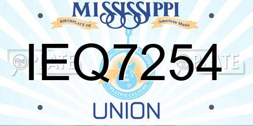 IEQ7254 Mississippi License Plate