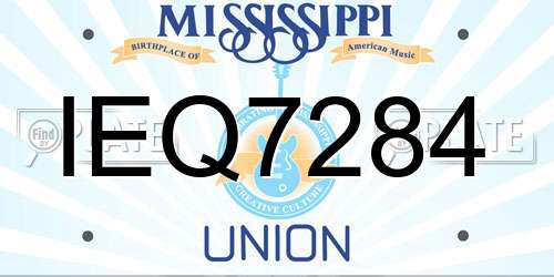 IEQ7284 Mississippi License Plate