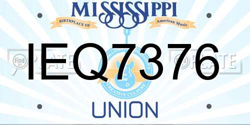 IEQ7376 Mississippi License Plate