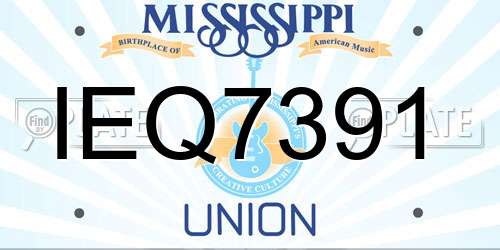IEQ7391 Mississippi License Plate