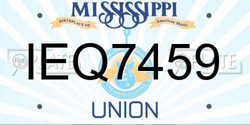 IEQ7459 Mississippi License Plate