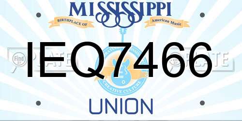 IEQ7466 Mississippi License Plate