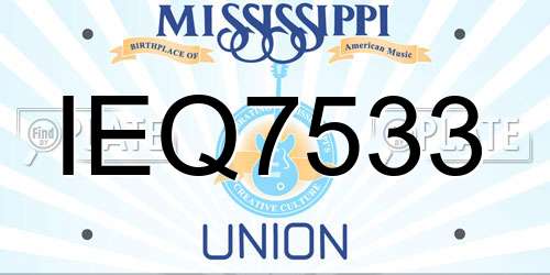 IEQ7533 Mississippi License Plate