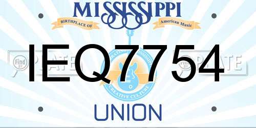 IEQ7754 Mississippi License Plate