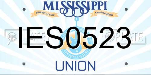 IES0523 Mississippi License Plate