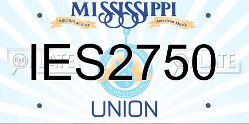 IES2750 Mississippi License Plate
