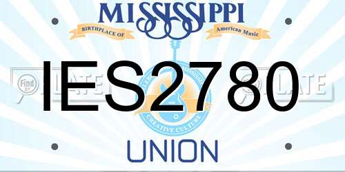 IES2780 Mississippi License Plate