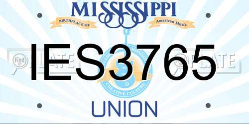IES3765 Mississippi License Plate