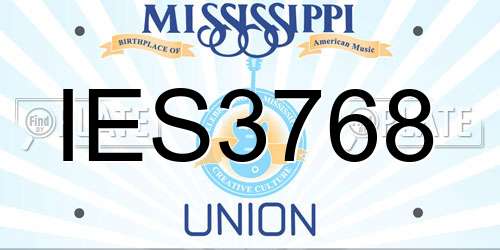IES3768 Mississippi License Plate