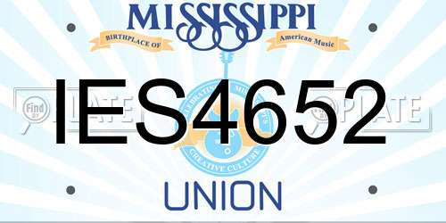 IES4652 Mississippi License Plate
