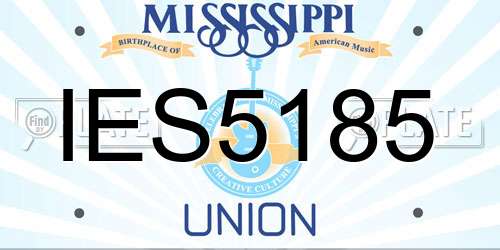 IES5185 Mississippi License Plate