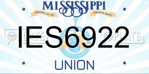 IES6922 Mississippi License Plate