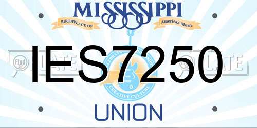 IES7250 Mississippi License Plate