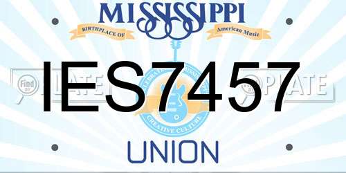 IES7457 Mississippi License Plate