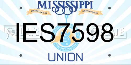 IES7598 Mississippi License Plate