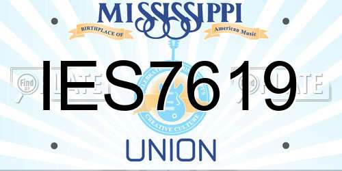 IES7619 Mississippi License Plate
