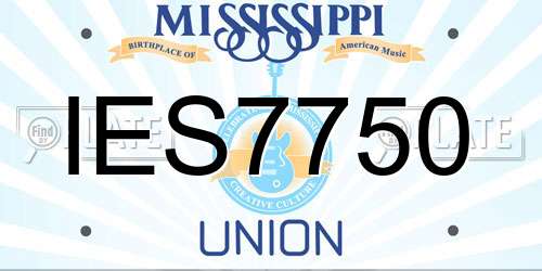 IES7750 Mississippi License Plate