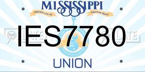 IES7780 Mississippi License Plate