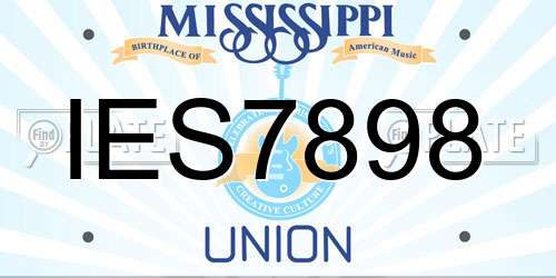 IES7898 Mississippi License Plate