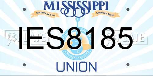 IES8185 Mississippi License Plate